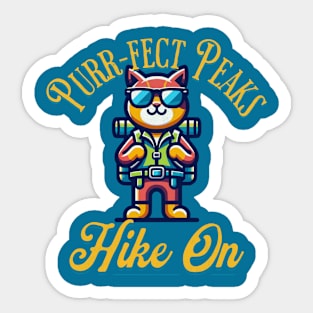 Cat Hiker Sticker